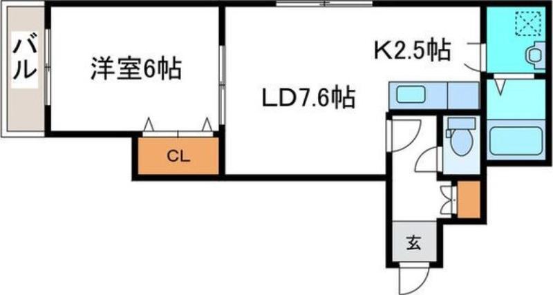 パルコートDEN月寒中央(1LDK/4階)の間取り写真