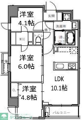 S-RESIDENCE目黒大岡山(2SLDK/3階)の間取り写真