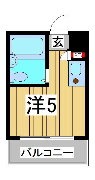 サンハイツ有川(ワンルーム/3階)の間取り写真