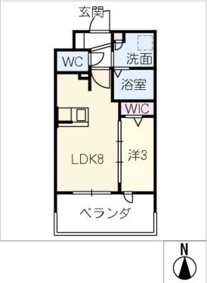 サンパーク堀田(1LDK/2階)の間取り写真