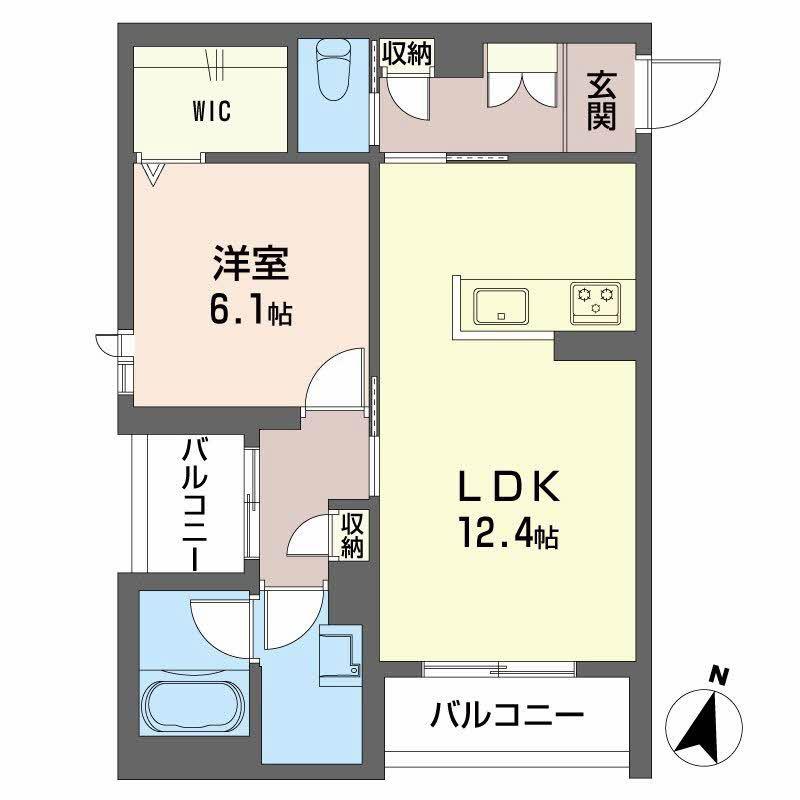 リボーンKKR(1LDK/3階)の間取り写真