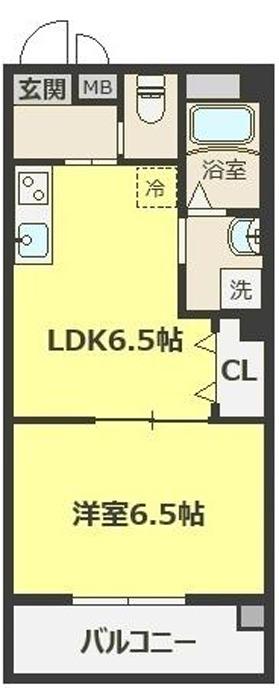 セジュール野江(1LDK/2階)の間取り写真
