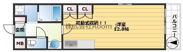 アクロス大和田・旭化成ヘーベルメゾンHEBEL HAUS(ワンルーム/1階)の間取り写真