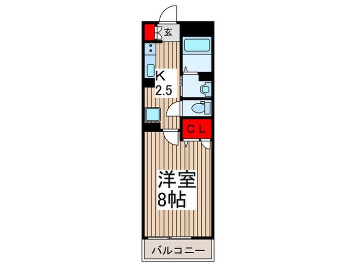 サンフラワー北原(1K/1階)の間取り写真