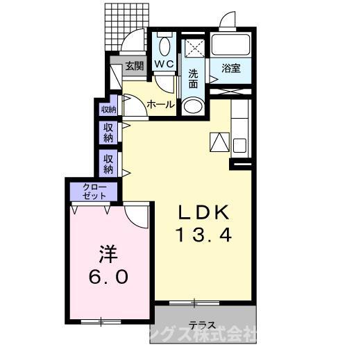 サンタウン青垣(1LDK/1階)の間取り写真