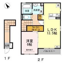 シャルマンII(1LDK/2階)の間取り写真