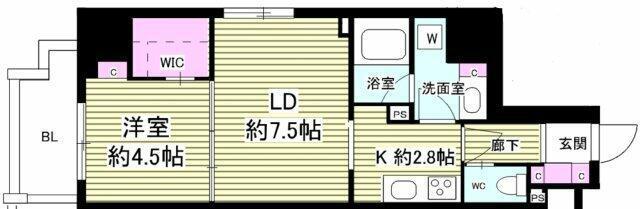 ミリアレジデンス根岸柳通(1LDK/3階)の間取り写真