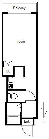 中銀蕨マンシオン(1K/6階)の間取り写真