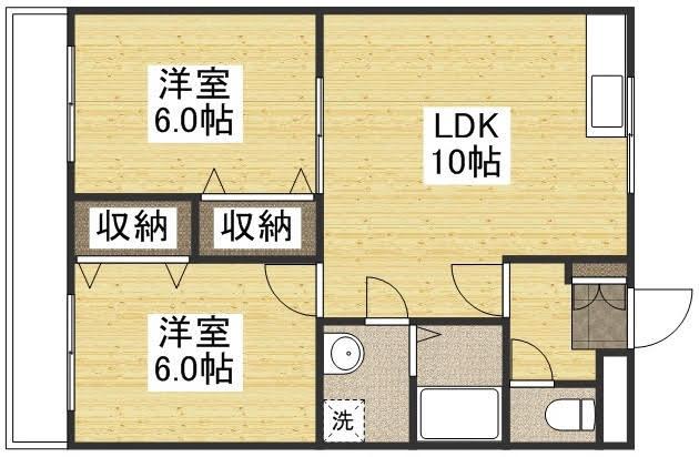 石井マンション(2LDK/3階)の間取り写真