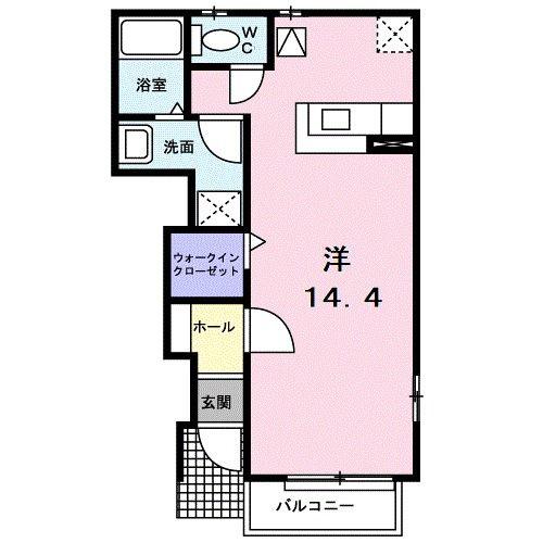 T&Mカーサ(ワンルーム/1階)の間取り写真