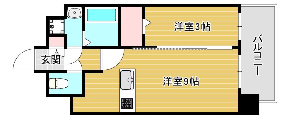 レオンコンフォート難波南II(1LDK/3階)の間取り写真