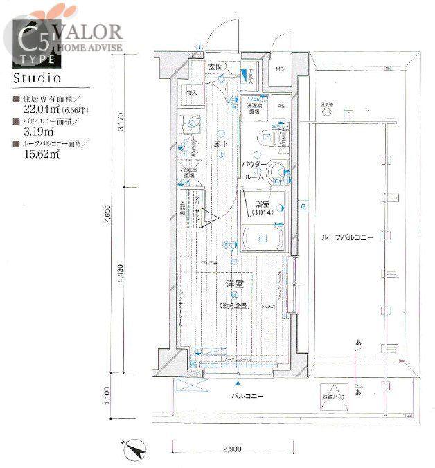 メインステージ川崎III(ワンルーム/6階)の間取り写真