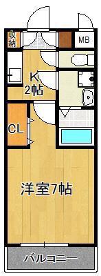 嵐山パレス(1K/3階)の間取り写真