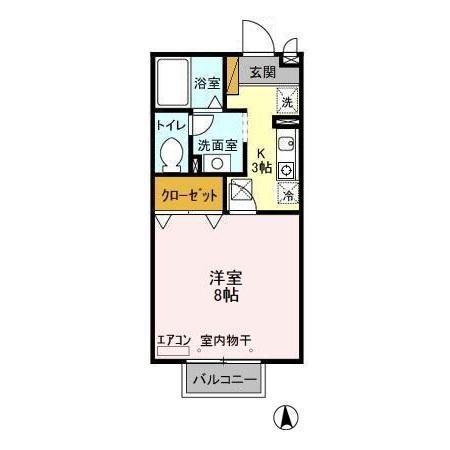 フォンテあけぼの(1K/1階)の間取り写真