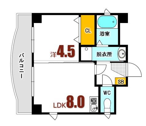 ステージT4(1LDK/2階)の間取り写真