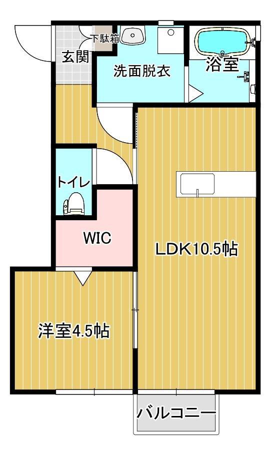 コーポ大小路(1LDK/2階)の間取り写真