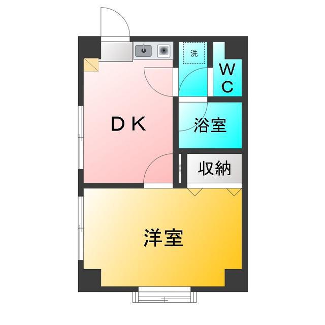 第二双葉ビル(1DK/4階)の間取り写真