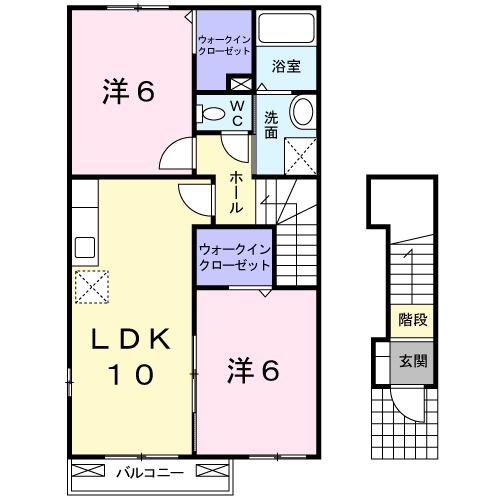 パル・ガーデン6(2LDK/2階)の間取り写真