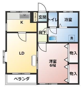ジュネスシンソン北棟(1LDK/1階)の間取り写真