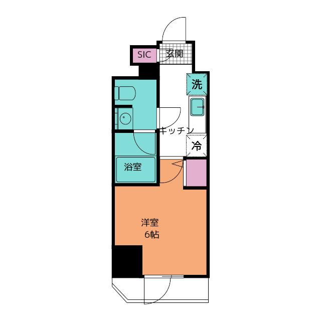 S-RESIDENCE松戸IRISE(1K/2階)の間取り写真