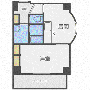 メゾンクレスト中島公園(1DK/9階)の間取り写真