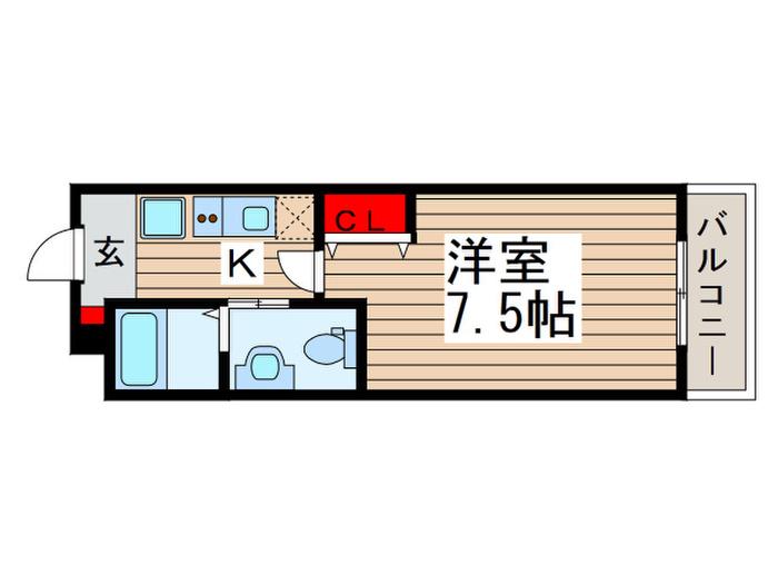 LA FELICIA上本郷(1K/2階)の間取り写真