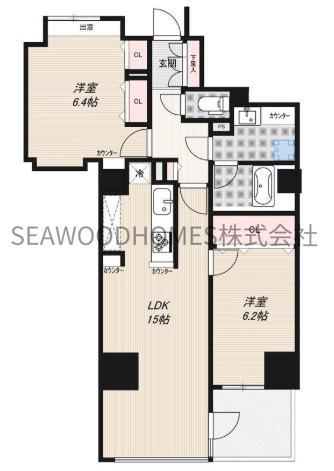 アマックス横浜(2LDK/4階)の間取り写真