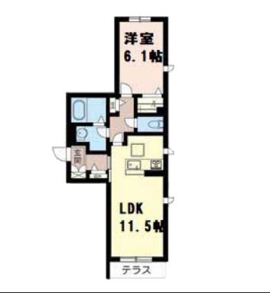 シャーメゾン新石切(1LDK/1階)の間取り写真