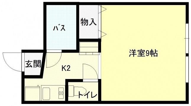 エスティーム皆実(1K/1階)の間取り写真