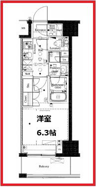 ディップス金町レジデンス(1K/2階)の間取り写真