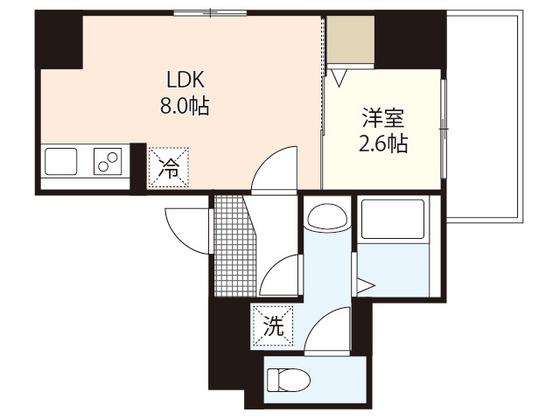 グランディール住吉(1LDK/5階)の間取り写真