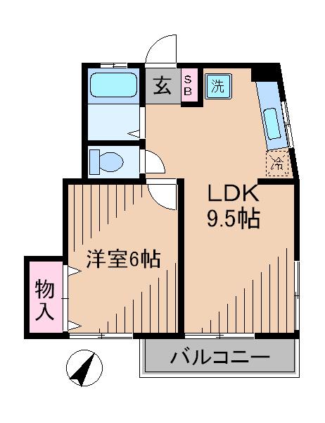 アイスリー(1LDK/1階)の間取り写真