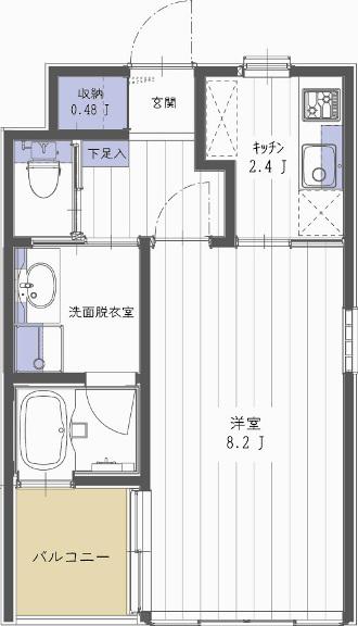 アルメゾンアネシス(1K/2階)の間取り写真