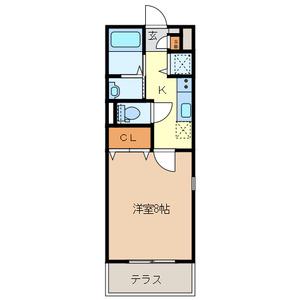 マイシティ上小町II(1K/1階)の間取り写真
