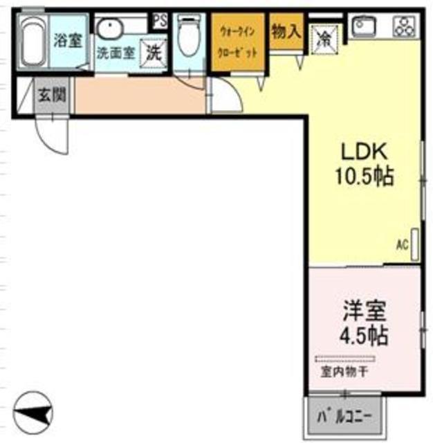 OLEN KOTONA(1LDK/1階)の間取り写真