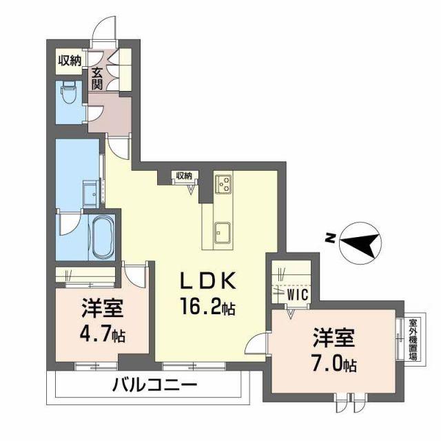 BEREOさくら坂(2LDK/2階)の間取り写真