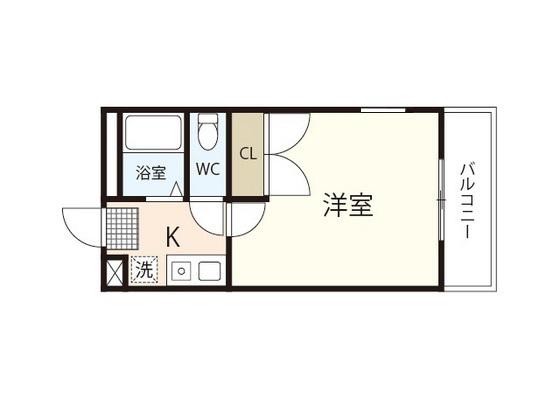 レオパレス城南田村(1K/1階)の間取り写真