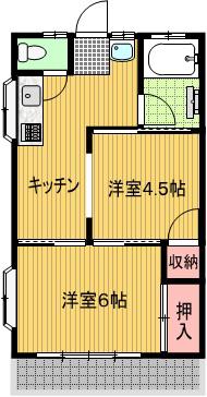 桜ハイツ(2K/1階)の間取り写真