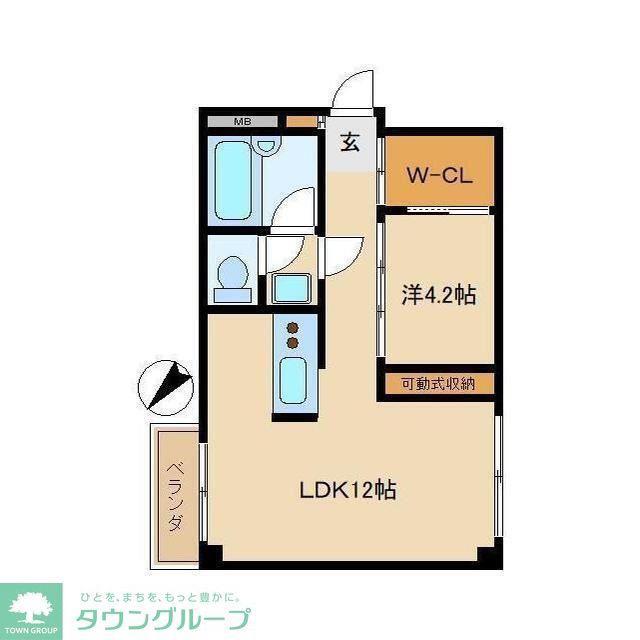 ピーチハウス(1LDK/1階)の間取り写真