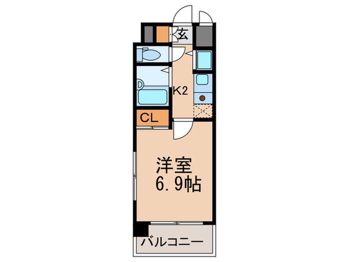 ヴィアシテラ赤坂(1K/3階)の間取り写真