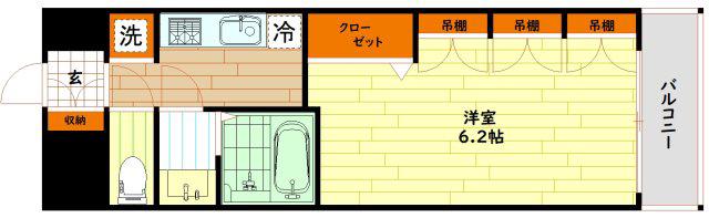 プレサンス京橋GREEN YARDアルミラ(1K/4階)の間取り写真