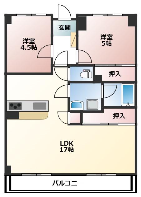 パークアベニュー(2LDK/3階)の間取り写真