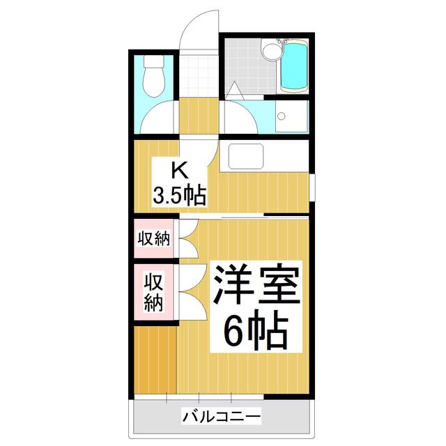 ハウス深山(1K/2階)の間取り写真