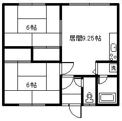 はまなすコーポ(2LDK/2階)の間取り写真