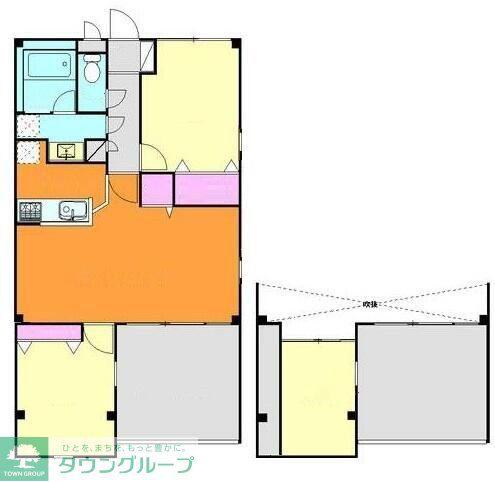 ミレーニア(2LDK/2階)の間取り写真