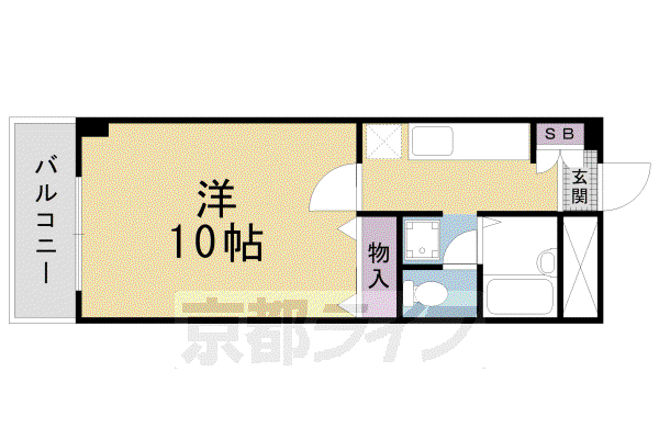 ホライズン衣棚(1K/2階)の間取り写真