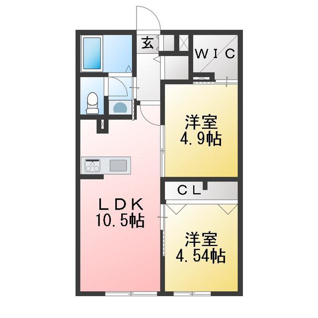 GRAN LA VIE BELLE(2LDK/1階)の間取り写真