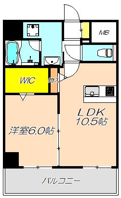 VIVIFURUYA豊崎(1LDK/12階)の間取り写真