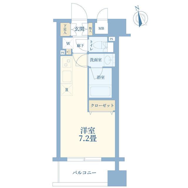 プラティーク三軒茶屋(ワンルーム/7階)の間取り写真