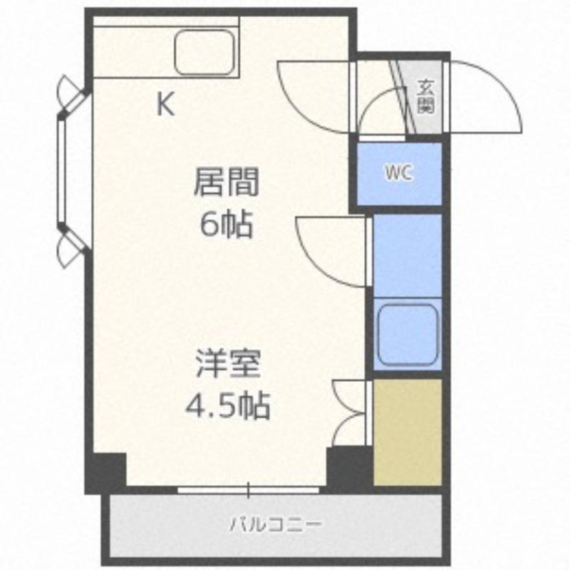 コーポHS東札幌(1DK/3階)の間取り写真